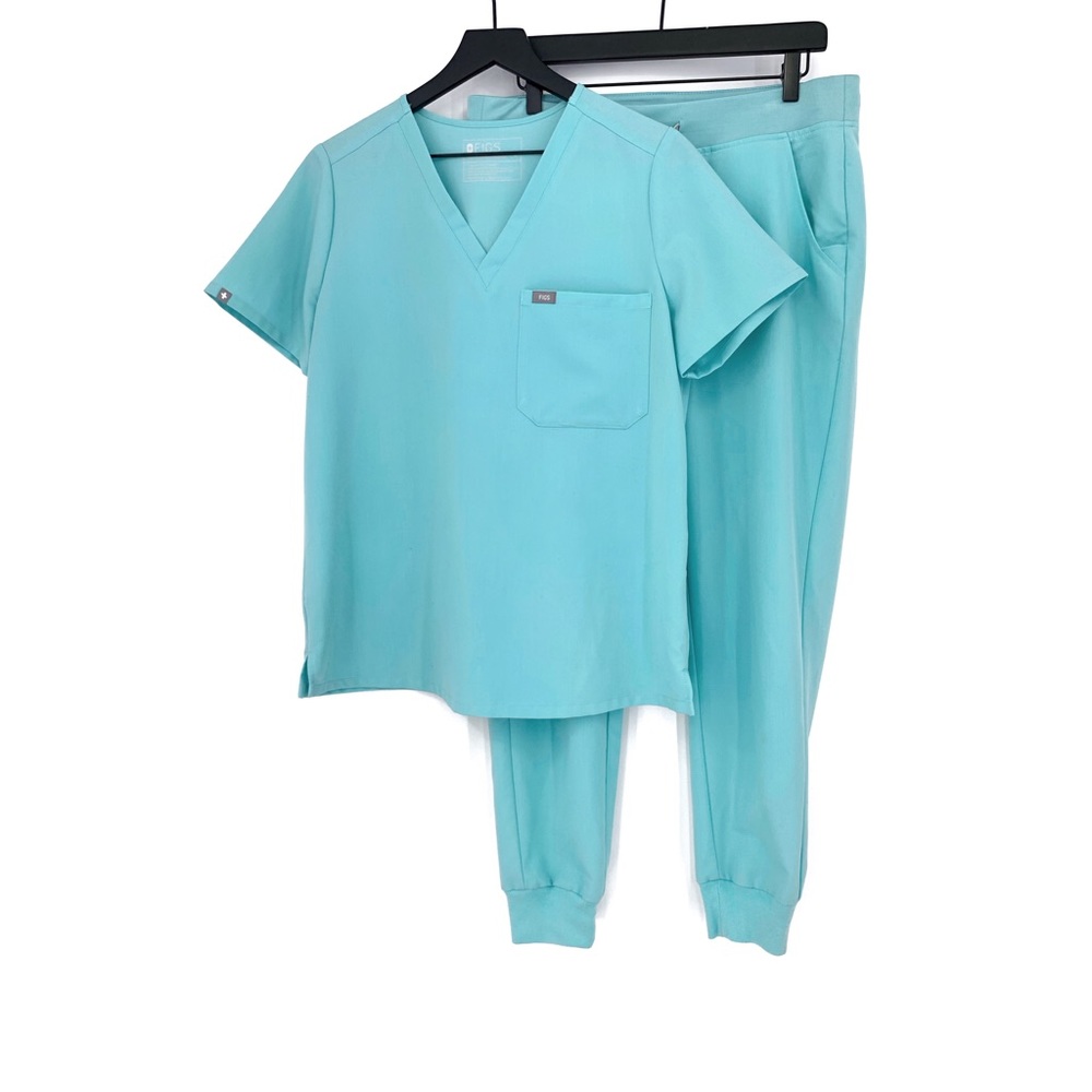 FIGS Set, Caterina Top & Zamora Jogger Pant Fresh Aqua M